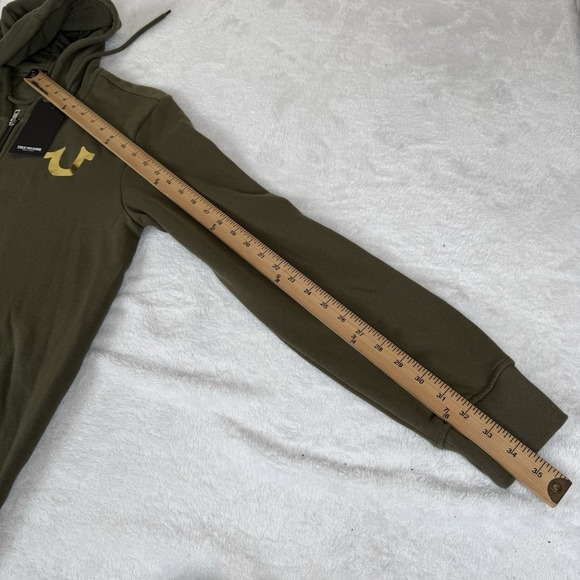 True Religion City Buddha Zip Up Hoodie Men's Medium Kalamata Green New $119 - Picture 6 of 8